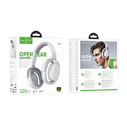 Навушники Hoco Bluetooth W67 Rhyme open BT headphones сірі - мініатюра 2