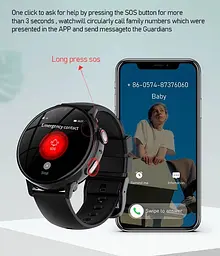 Рожевий круглий дитячий смарт годинник-телефон Lemfo M44 з GPS відстеженням, 4G дзвінками, відеозв'язком, кнопкою SOS та українською мовою - мініатюра 3