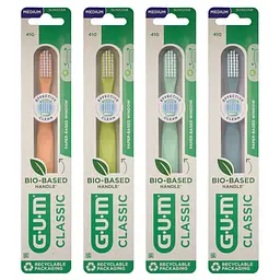 Зубная щетка GUM Classic Bio-Based Handle компактная средняя синяя - миниатюра 9