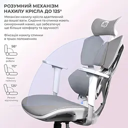 Крісло геймерське Sihoo Xallking X5C Mesh Grey (X5FC-N101) - мініатюра 7