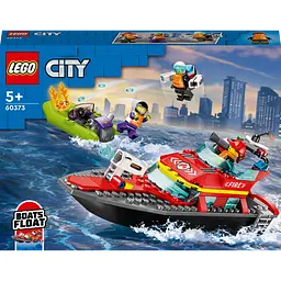 Конструктор LEGO City Лодка пожарной бригады, 144 деталей (60373)