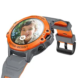 Дитячий cмарт-годинник Hoco Y107 4G with call function Orange - мініатюра 3