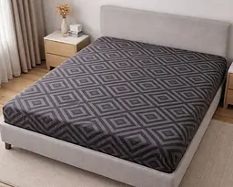 Простирадло на резинці LARA бязь Ромб dp11296 Black 160х200х25