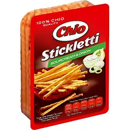 Соломка Chio Stickletti солона зі смаком сметани та цибулі 80 г - мініатюра 2