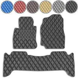 Килимки у салон для Toyota Land Cruiser (UZJ100) 7місць 1998-2007 з підп'ятником 5 шт Екошкіра (Rombus)