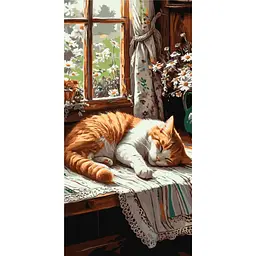 Картина за номерами "Рудий котик" LW5163, 40х80 см