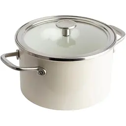 Каструля з кришкою KitchenAid Steel Core CC003269-001 24 см 6 л кремова