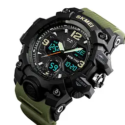Наручний годинник чоловічий Skmei 1155 Army Green, 1155BAG (12279) - мініатюра 4