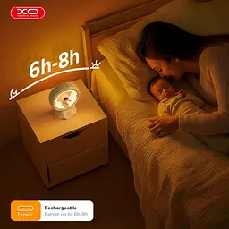 Портативна LED лампа-нічник Космонавт XO OZ12 1200 mAh 5Вт Сенсорне керування 3 режими Білий - мініатюра 6