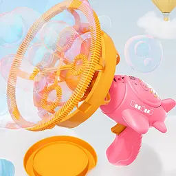 Пістолет для мильних бульбашок H035 Bubble Gun з пропелером 2in1 + bottle 250ml Pink - мініатюра 2