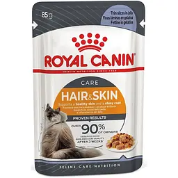 Вологий корм для кішок з чутливою шкірою і проблемною шерстю Royal Canin Hair Skin шматочки в желе 85 г - мініатюра 2