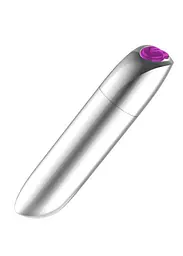 Міні-вібратор Rechargeable Powerful Bullet Vibrator Silver - мініатюра 3