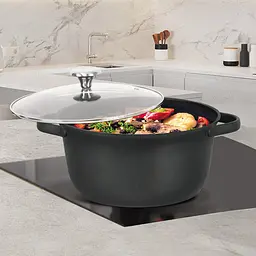 Каструля з кришкою Maestro MR-4027-28 28 см 6.8 л чорна