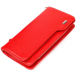Містке жіноче портмоне клатч з натуральної шкіри Canpellini 21535 червоне - мініатюра 4