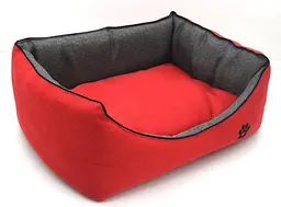 Лежак для собак та котів Zoo-hunt Loft червоний + сірий №1 300х400х180 мм (ZH23713213-1)