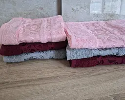 Набір турецьких махрових рушників Cestepe 50х90 3 штуки + 70х140 3 штуки Bamboo Cicek №1 - мініатюра 3