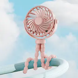 Портативний вентилятор Q2 Octopus 500mAh Pink - мініатюра 2