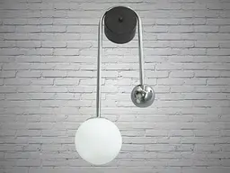 Бра настінне Diasha WL6365HR Loft, E27, 1 лампа, хром, метал, скло, сучасний стиль