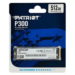 Накопичувач SSD M.2 Patriot P300 512GB NVMe 2280 PCIe 3.0x4 3D NAND TLC (P300P512GM28) - мініатюра 2