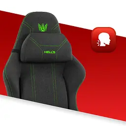 Комп'ютерне крісло Hell's HC-1014 Black-Green тканина - мініатюра 6