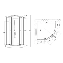 Душовий бокс Lidz Tani SB90x90.SAT.LOW.GR, Хром матовый, тонований, хром матовий - мініатюра 2