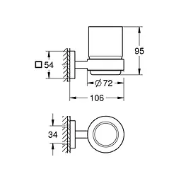 Склянка з тримачем для ванної кімнати Grohe QuickFix Start Cube 410972430 чорний - мініатюра 2