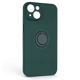 Силиконовый чехол для Apple iPhone 14, Icon Ring, зеленый, панель-накладка, с кольцом-подставкой на 360°, противоударный, возможность использования магнитных держателей, ArmorStandart (ARM68691)