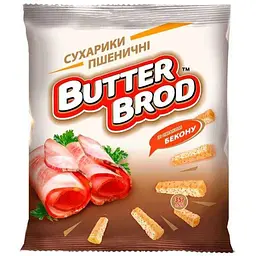 Сухарики BUTTERBROD 35г Бекон пшеничні зі смаком бекону