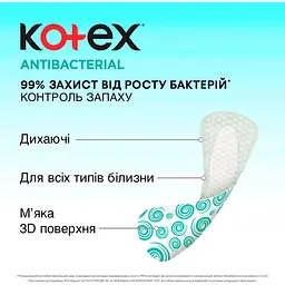 Щоденні прокладки Kotex Antibacterial Extra Thin 20 шт. - мініатюра 3