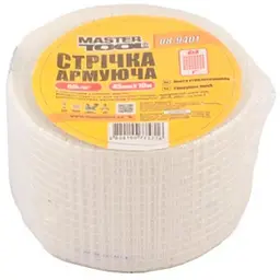 Стрічка малярська клейка серпянка для швів склотканинна Mastertool 45 мм х 10 м 08-9401