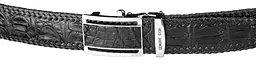 Ремінь-автомат CROCODILE LEATHER 18010 з натуральної шкіри крокодила чорний 120 см - мініатюра 2