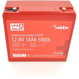 Літій-залізо-фосфатний акумулятор Merlion LiFePO4 12.8V 18AH (4S3P/BMS-20A), (181x77x168) for UPS, до 5000 циклів, Q6