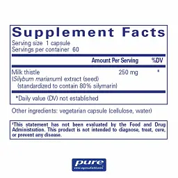 Силімарин Pure Encapsulations Silymarin 60 капсул - мініатюра 2