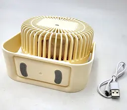 Настільний акумуляторний вентилятор UKC Portable Fan ZB124A 6376 14 см Жовтий (hub_nhk458) - мініатюра 4