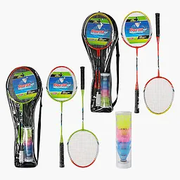 Бадмінтон TK Sport 2 ракетки + 6 воланчиків металевий каркас у чохлі в асортименті - мініатюра 2