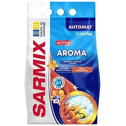 Пральний порошок Sarmix Active Aroma для всіх типів прання 2.1 кг (4820268104182)