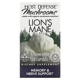 Натуральна добавка Host Defense Lion's Mane, 30 вегакапсул - мініатюра 2