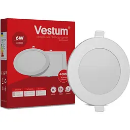 Круглий світлодіодний врізний світильник Vestum 6W 4000K 220V 1-VS-5102