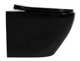 Підвісний унітаз Rea Carlo Mini rimless flat black REA-C8936, Чорний - мініатюра 3