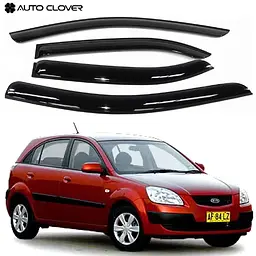 Дефлектори вікон вітровики для KIa Rio 2005-2011 Хечбек 4 шт (Auto Clover)