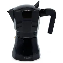 Кавоварка алюмінієва гейзерна Maestro MR-1658-6 300 мл чорна