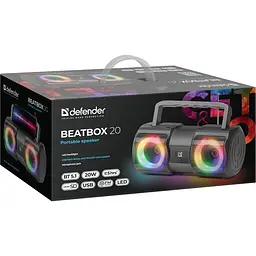 Акустична система Defender 1.0 Beatbox 20Вт, Light/BT/MIC/FM/USB/TF - мініатюра 5