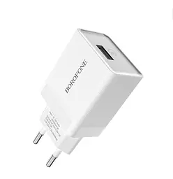 Мережевий зарядний пристрій з кабелем Borofone BA20A Sharp single port charger set(Micro) 10. 5W білий