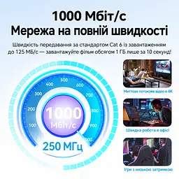Мережевий кабель Vention 30 м патч-корд Ethernet Cat.6 RJ45 штекер на обох кінцях до 1000 Мбіт/с UTP жили з омідненого алюмінію CCA багатодротові жили 26 AWG смуга пропускання 250 МГц чорний (IBEBT) - мініатюра 10