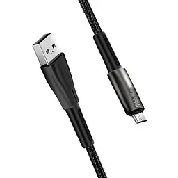Кабель ColorWay USB - micro USB (M/M), Zinc Alloy + Led, 2.4 А, 1 м, Чорний (CW-CBUM035-BK) - мініатюра 4