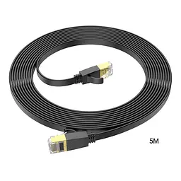 Патч-корд Hoco US07 General pure copper flat network cable (L-5M) чорний