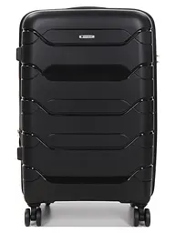 Валіза середня M поліпропілен Worldline Airtex 282 74л 64×41×26см Чорний - мініатюра 3