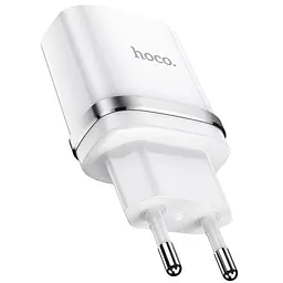 Мережевий зарядний пристрій Hoco N1, 12W 2.4 A з USB-роз'ємом і кабелем Type-C у комплекті білий - мініатюра 3