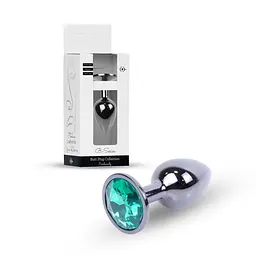 Анальна пробка - Jewellery Dark Silver Plug Green - мініатюра 1