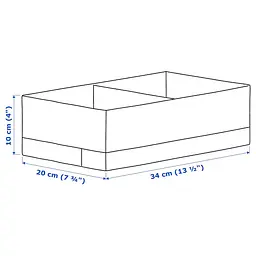 Органайзер з відділеннями IKEA білий для шухляд та полиць, 20×34×10 см - мініатюра 3